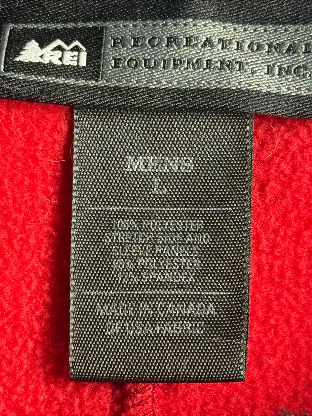 REI Winter Ridge Nordic Men's Red and Black Fleece Jacket Gorpcore Size Large - Picture 4 of 10